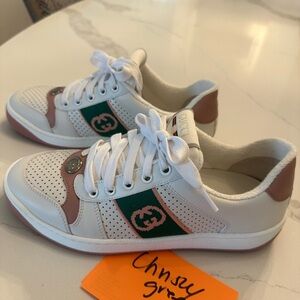 Gucci spinner pink and green sneakers size 7-5